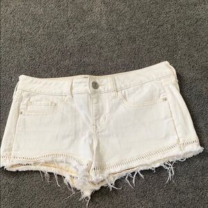 Express white denim shorts